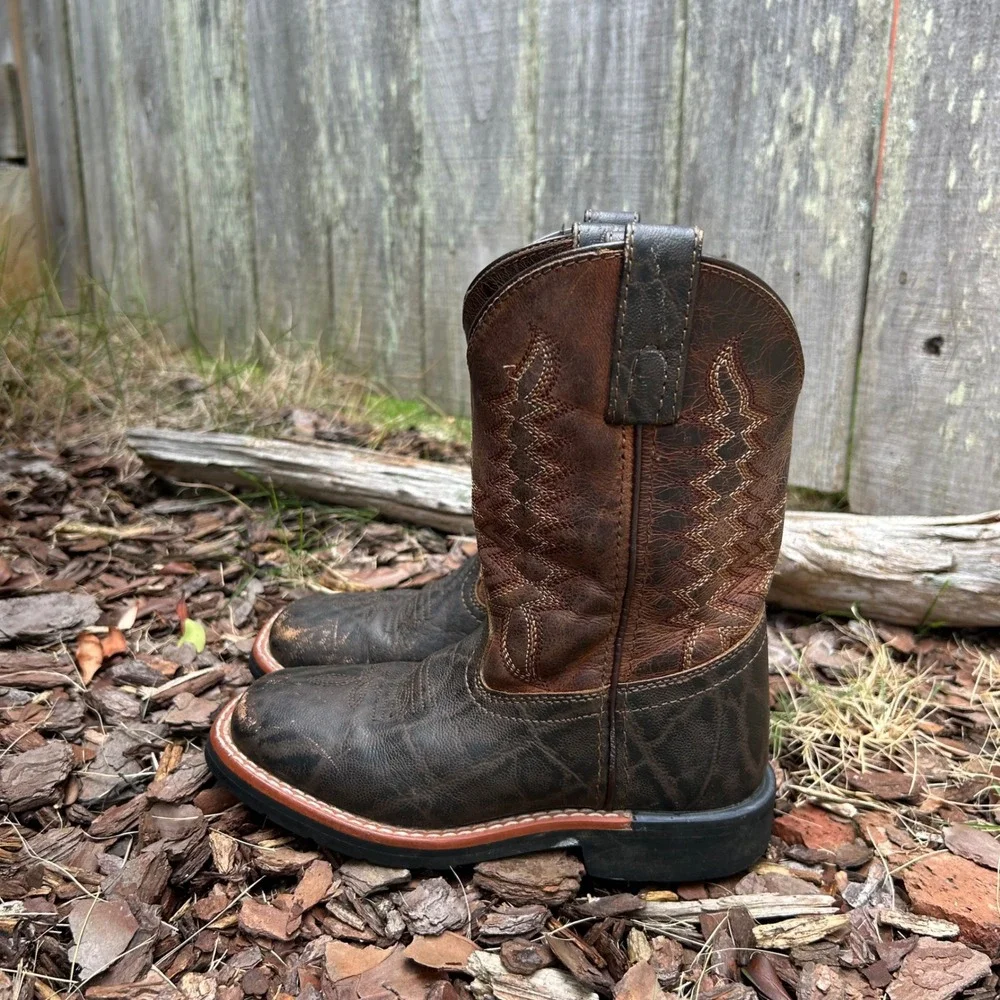 Dan Post Childrens Brown‎ Leather Western Cowboy Boots PC2945 Size 12.5D